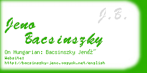 jeno bacsinszky business card